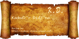 Kadnár Diána névjegykártya