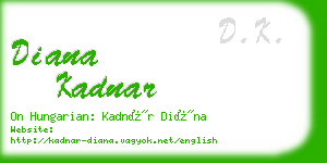 diana kadnar business card